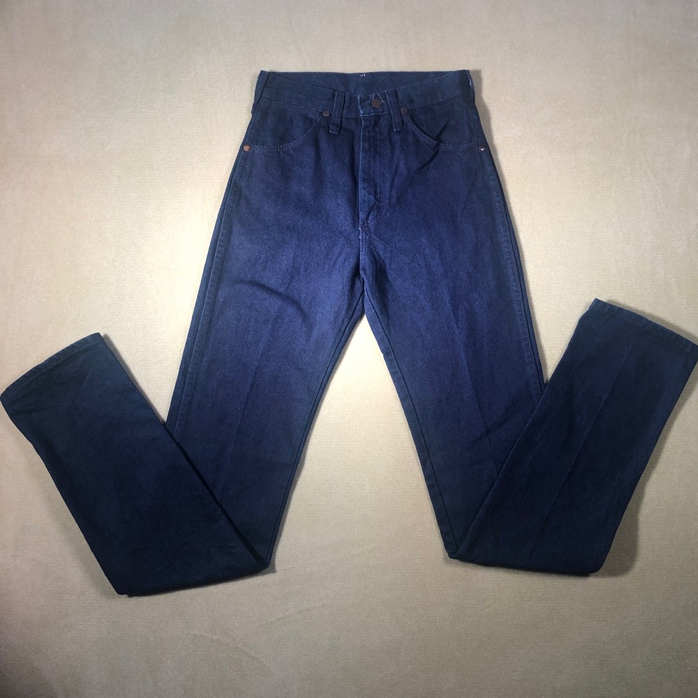 Vintage Wrangler Jeans Women 1x34 Dark Blue 14MWZDT High Rise Made in USA